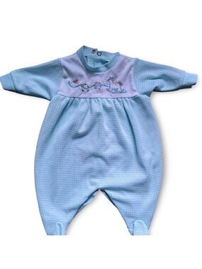 3/20$ Vintage Little Me Blue Footed One-Piece Baby Sleeper – Size 3-6M